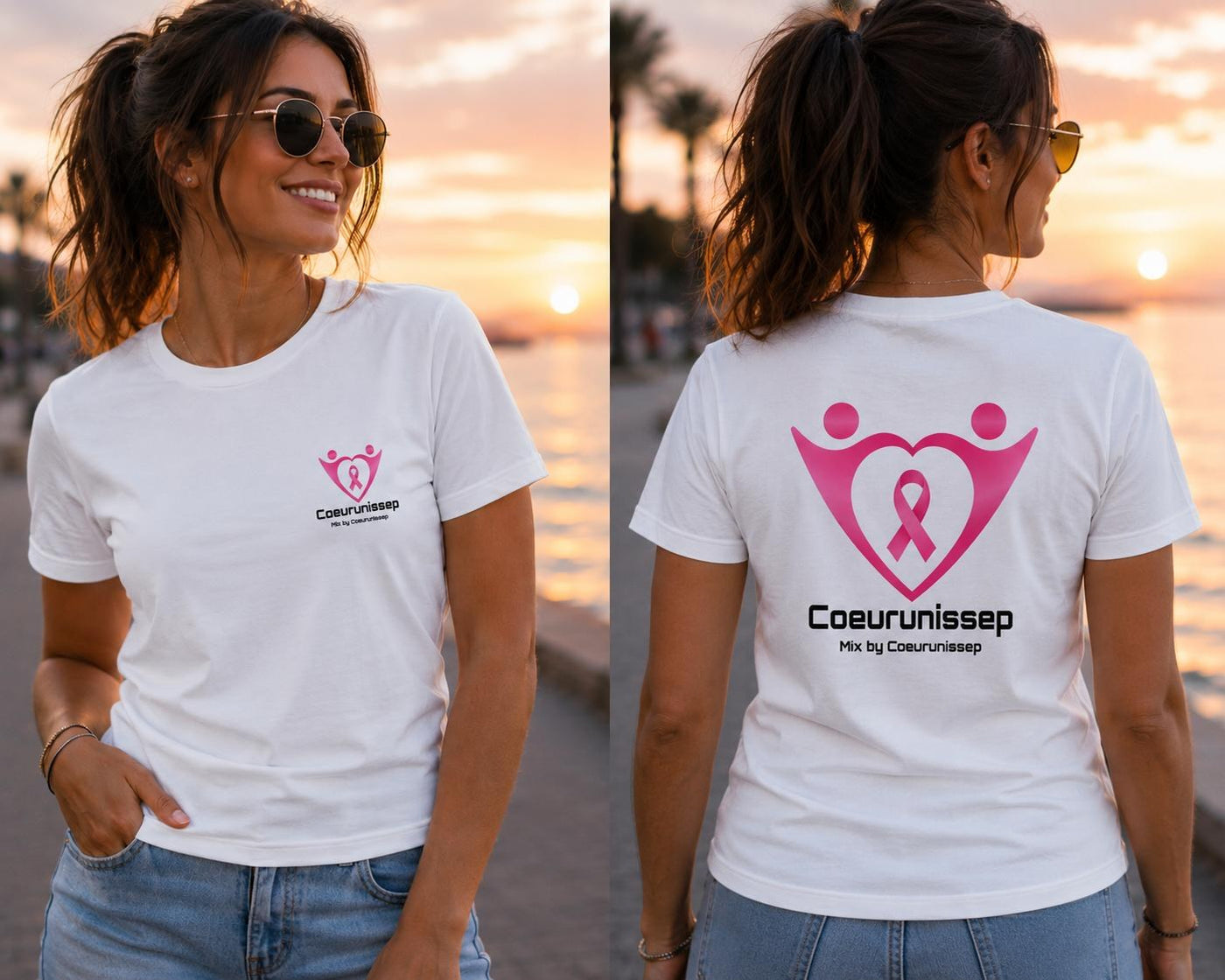 T-Shirt Cœurs Unis SEP — Rose