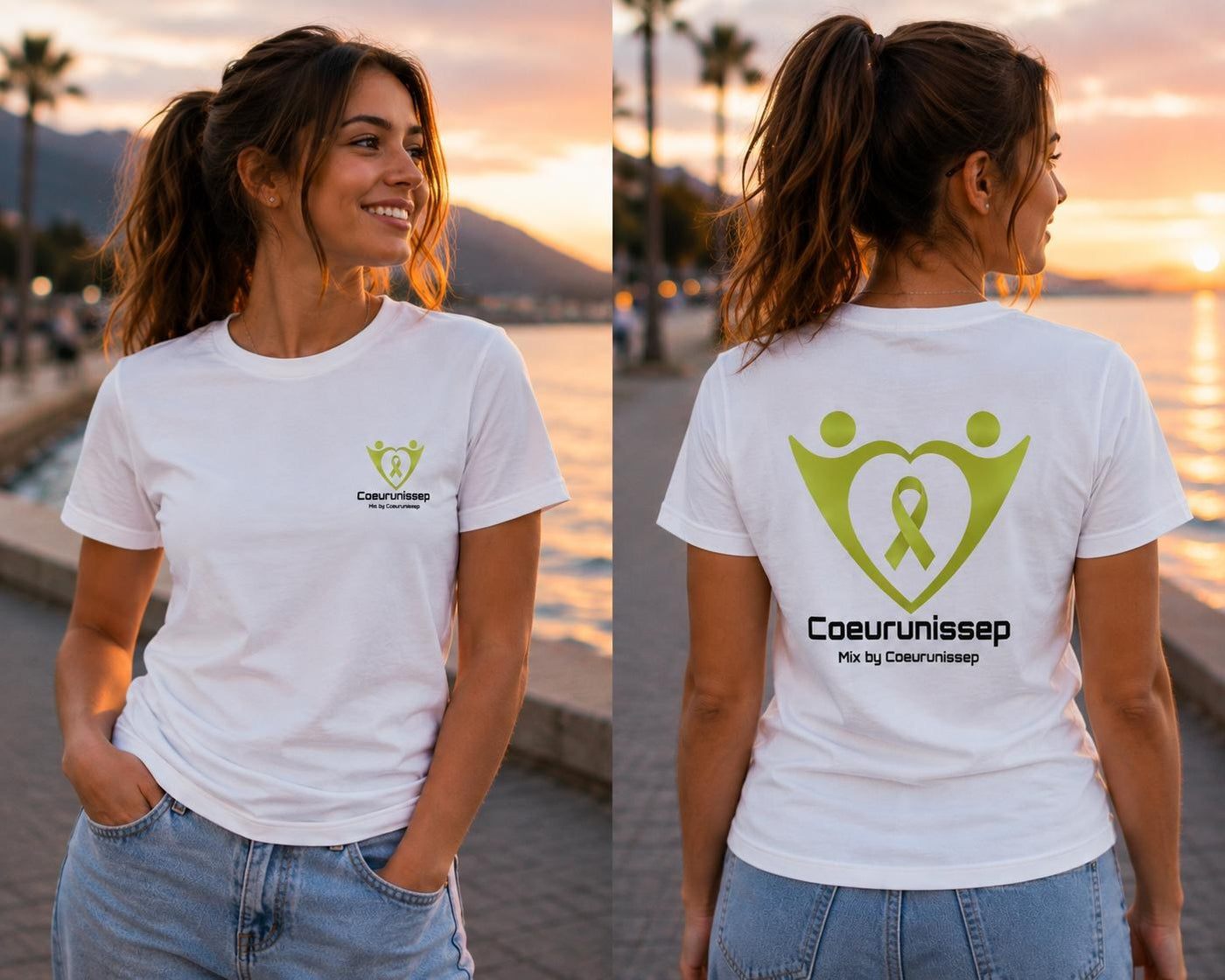 T-Shirt Cœurs Unis SEP — Vert Olive